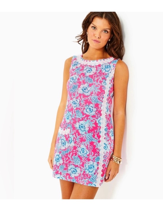 Lilly Pulitzer Dresses & Skirts - NWT Lilly Pulitzer Ginge Shift Romper Dress in the Roxie Pink Wave N Sea sz 12